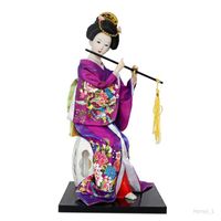 Figurines miniatures geisha japonaise po Statue de fille Figurine en résine fabriquée main pour bureau, salon, Violet B