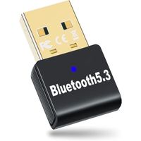 Dongle Bluetooth 5.3 Adaptateur pour PC Clé Bluetooth USB Faible Latence Compatible Windows 11/10/8.1 Manette de Jeu Casque Souris