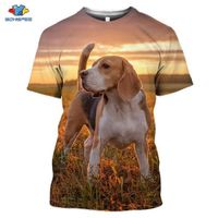 tee shirts imprimé en 3D,SONSPEE – t-shirt à manches courtes pour hommes et femmes, imprimé Animal Dog Beagle 3D, décontracté, Hip