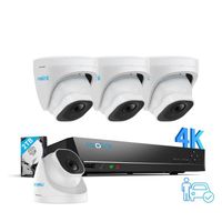 Reolink 4K Kit Caméra Surveillance extérieure avec 8CH NVR 2To intégré, 4Pcs Caméra IP PoE avec Détection, Vision Nocturne 30M, IP66