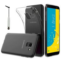 Pour Samsung Galaxy J6 (2018) 5.6": Coque Silicone gel UltraSlim et Ajustement parfai + mini Stylet - TRANSPARENT