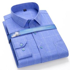 CHEMISE - CHEMISETTE Chemise Homme Slim Col Chemise Manches Longues Business Casual Couleur Unie Imprimé-Bleu-8615