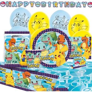 box décoration anniversaire pokemon enfant ballons et table
