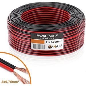 câble souple haut-parleur méplat noir 2X0,08mm blindé fil a fil coupe de 1a100M 