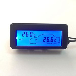 MESURE THERMIQUE Bleu - Thermomètre numérique LCD pour voiture, 12V
