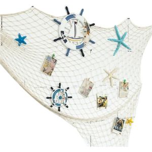 Grand filet de pêche décoratif - 20 pi x 20 pi sans noeuds - Véritable filet de poisson d'occasion - Décoration nautique pour bar tiki, maison de plage, jardin, restaurant - Canada