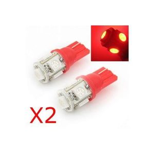 2 x 501 W5W T10 1.5W haute puissance led sidelight intérieur nouveau rouge ampoule c