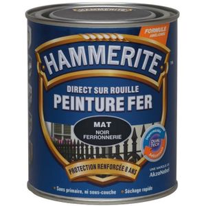 PEINTURE - VERNIS Peinture hammerite ferronnerie mat 0.75 L - noir