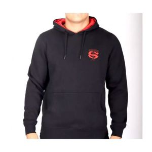 TENUE DE RUGBY SWEAT HIOODIE NOIR SYBELLES - STADE TOULOUSAIN