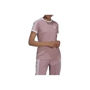 pink adidas 3 stripe t shirt
