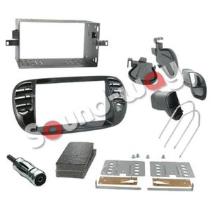 Façade Radio Installation cadre autoradio pour FIAT TIPO à partir de 2016 noir Double DIN 2din