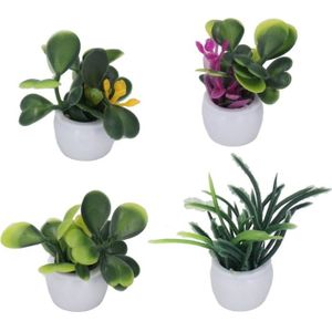 FLEUR ARTIFICIELLE VINGVO Plantes en pot miniatures 4 pièces maison d