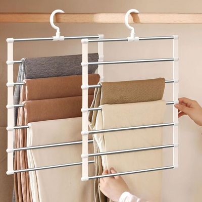 Cintre Jupe/Pantalon 4 Niveaux Acier – Réglable, Gain De Place, Robuste & Élégant Pour Placard