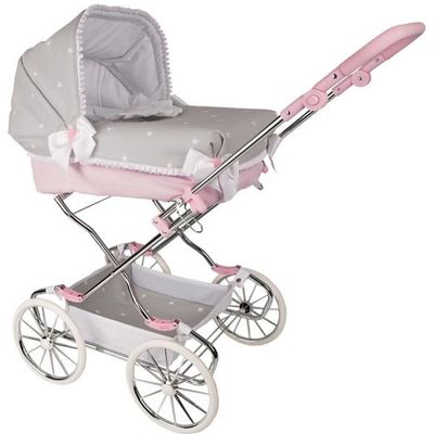 Poussette DEVESSPORT Emma Gris Blanc et Rose Hauteur du guidon 66 97 CM Sac inclus Cdiscount Jeux Jouets