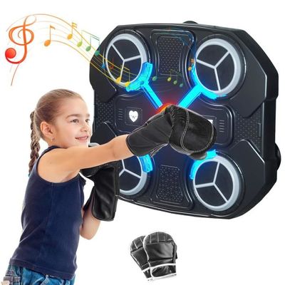 JUOIFIP Machine De Boxe Musicale Bluetooth – Murale, Avec Gants, 9 Modes/vitesses, écran LED, Pour Enfants Et Adultes, Entraînement à La Maison