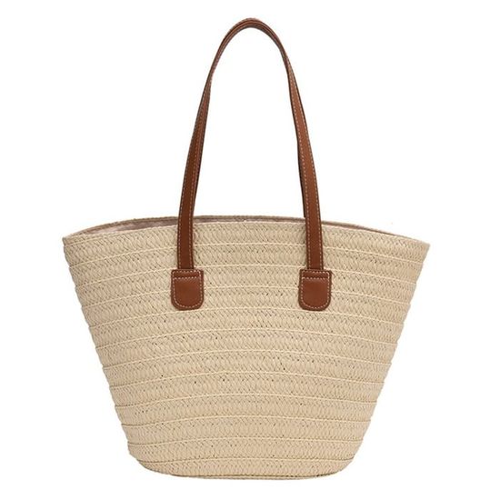 Sac Femme Ete Sac Bandoulière En Paille Tissé Main Pour Femme