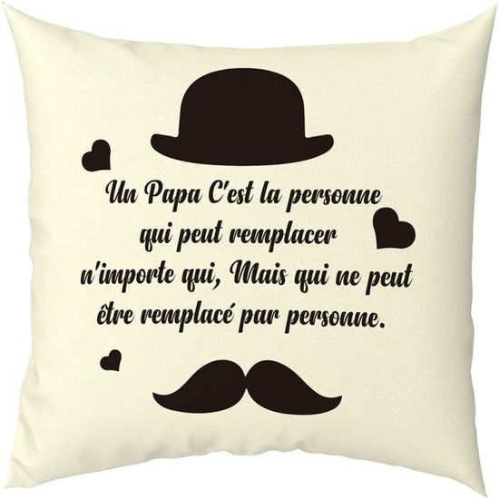 Cadeau Fete des Peres Housse de Coussin Decoratif Cadeau pour Papa Idee Cadeau Personnalisé