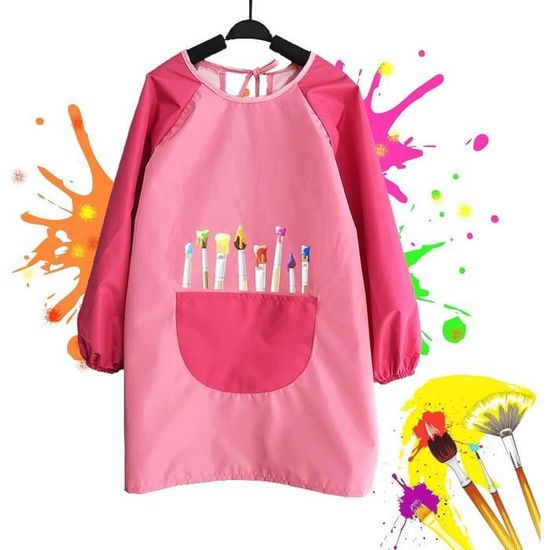 Tablier De Peinture Enfant Imperméable – Blouse D'artiste à Manches Longues Avec Poche – Motifs Dinosaures – Tailles 4-7 Ans Et 8-12 Ans