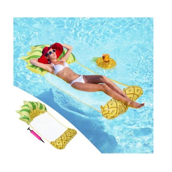 Hamac Piscine Filet Matelas Piscine Filet, Hamac Flottant Piscine 4-en-1 Hamac De Piscine Multi Usage Pliable Hamac Gonflable Portable Flotteur Ultraléger Pour L'adulte Mobilier Piscine