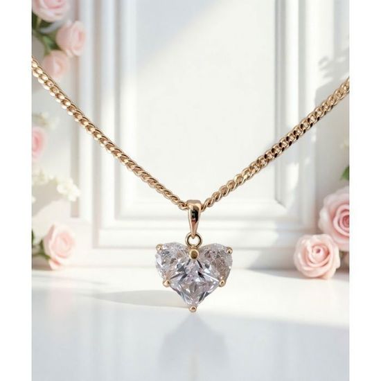 Collier Femme Plaqué Or Avec Cristal Autrichien – Neuf Avec étiquettes
