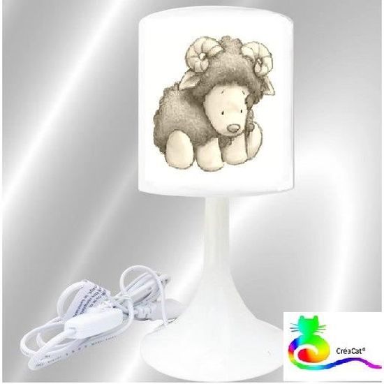 Lampe Chevet Creacat Bebe Belier Animaux De La Ferme Cdiscount Maison