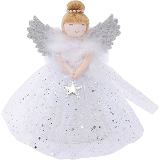 Cimier De Sapin De Noël En Forme D'ange Avec Lumières, 32 Cm