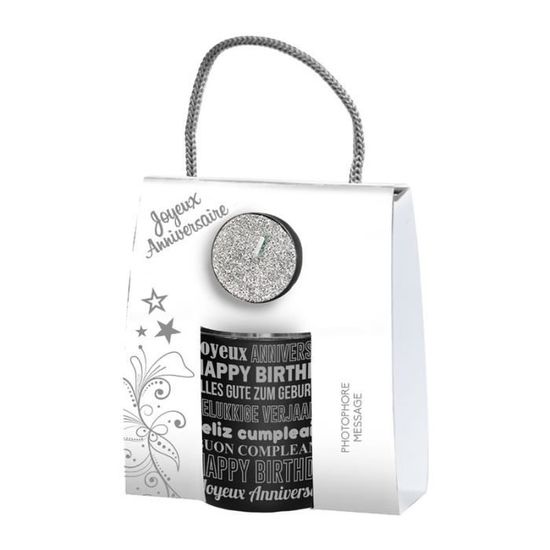 Photophore Joyeux Anniversaire Noir Arg Achat Vente Farce Et Attrape Cdiscount