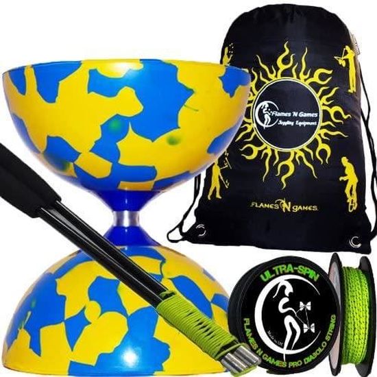 Diabolo Jester Multicolore – Baguettes Alu, Corde Super Lisse, Sac De Transport Inclus (débutant à Expert)