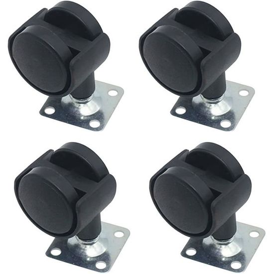 Lot de 4 Roulettes Pivotantes à 360 Degrés Diamètre 40mm Roue à Bille