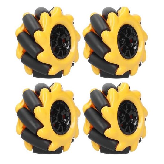 Roue Omnidirectionnelle 48 Mm – Paire Gauche/droite – ABS Et Caoutchouc – Pour Robot Mecanum, Châssis Intelligent, Kits STEM – Facile à Assembler !