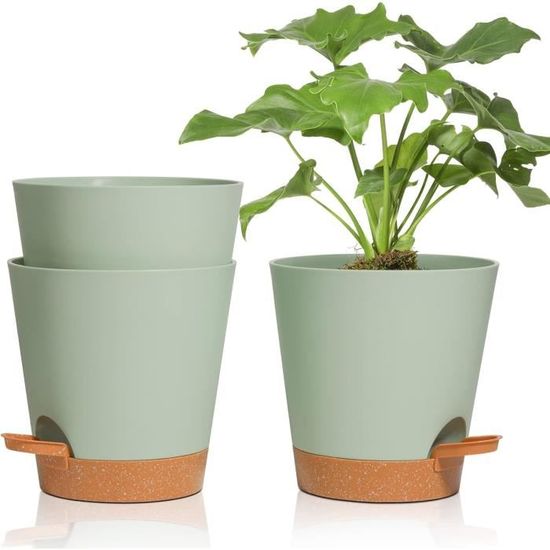 Colmanda Pot De Fleurs Auto-Arrosant 14cm, 5 Pièces Pots De Fleurs Pour La Cuisine, Pot De