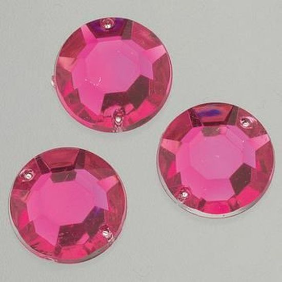 20 Pierres à Coudre Acrylique En Forme De Cœur 25mm - Rose, à Facettes - Neuf Pour Création Bijoux