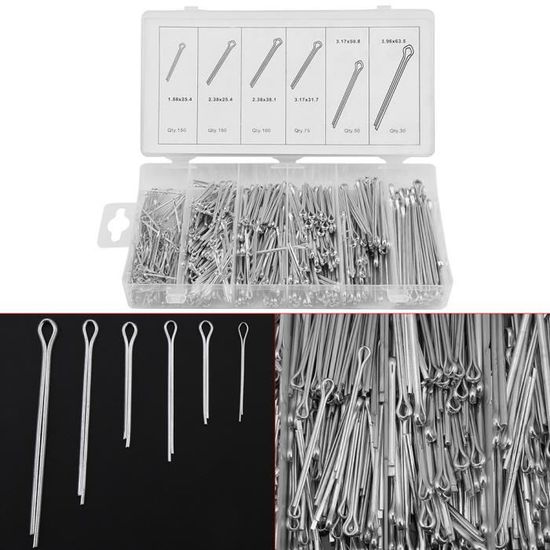 Garosa Attache à goupille fendue Garosa Kit d'assortiment de goupilles fendues Kit de Goupilles