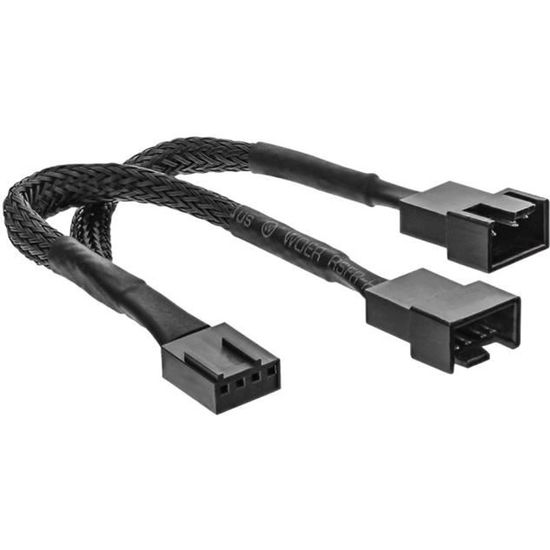 InLine Y-cable Répartiteur d'alimentation de ventilateur MLI à 4 broches (M) pour 2 x 4 pin PWM (F) 15 cm noir