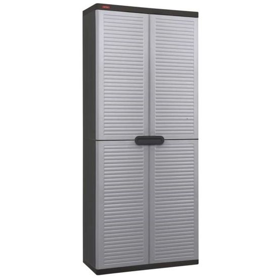 Keter Armoire de jardin Space Winner Louvre Gris clair et noir
