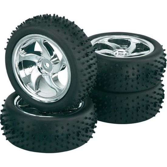 4 Roues Complètes Spike Pour Buggy Reely 1:8 – 5 Rayons Noir – Prêtes à Monter