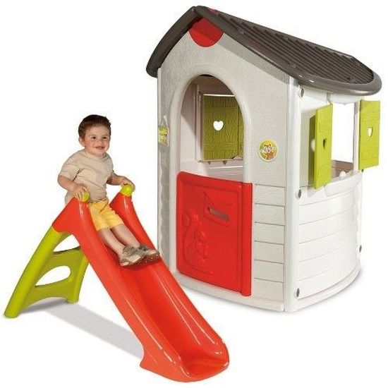 SMOBY Maison Enfant Natur'Home + Toboggan XS Cdiscount Jeux Jouets