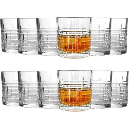 Set De 6 Verres à Whisky En Cristal - Scène De Chasse Gravée - Capacité 320 Ml - Neuf - Marque Bagatela