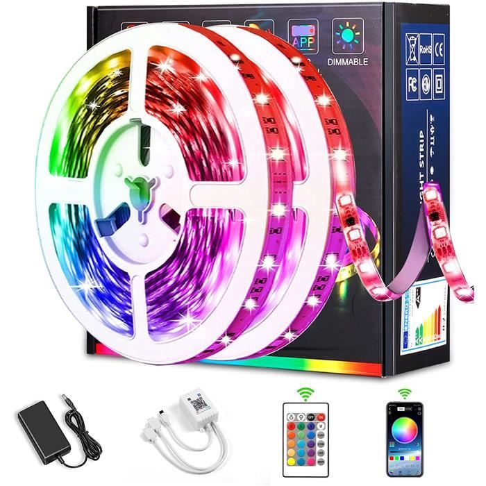Aogled Ruban Led,bluetooth Bande Led 10m Avec Contrôle App Et Telecommande A 40 Touchesruban A Led Avec Synchronisation Musicalebandes Led 5050