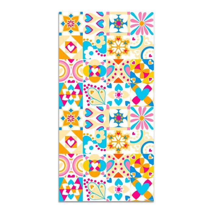 Agatha Ruiz de la Prada Tapis du sol Hydraulique Crème Diverses Couleurs Originales 40x80cm - Tapis du Sol en PVC Vinyle