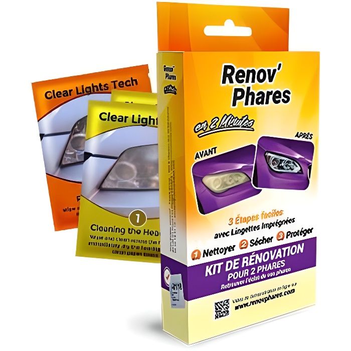 RENOV'PHARES - Lingettes de rénovation pour phares