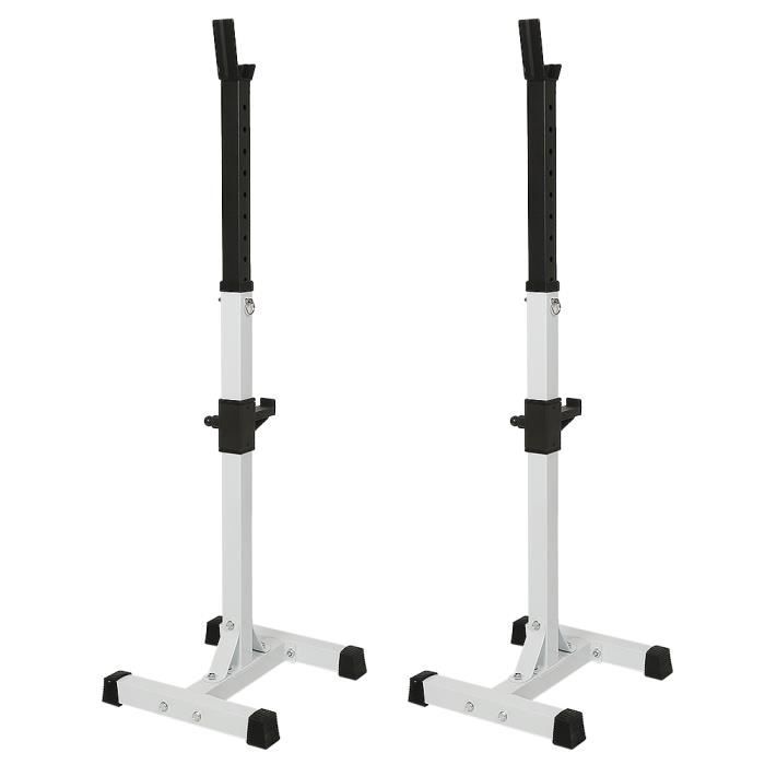 Rack de Rangement Repose Barre Support de Musculation réglable en Hauteur 105-160 cm pour haltères
