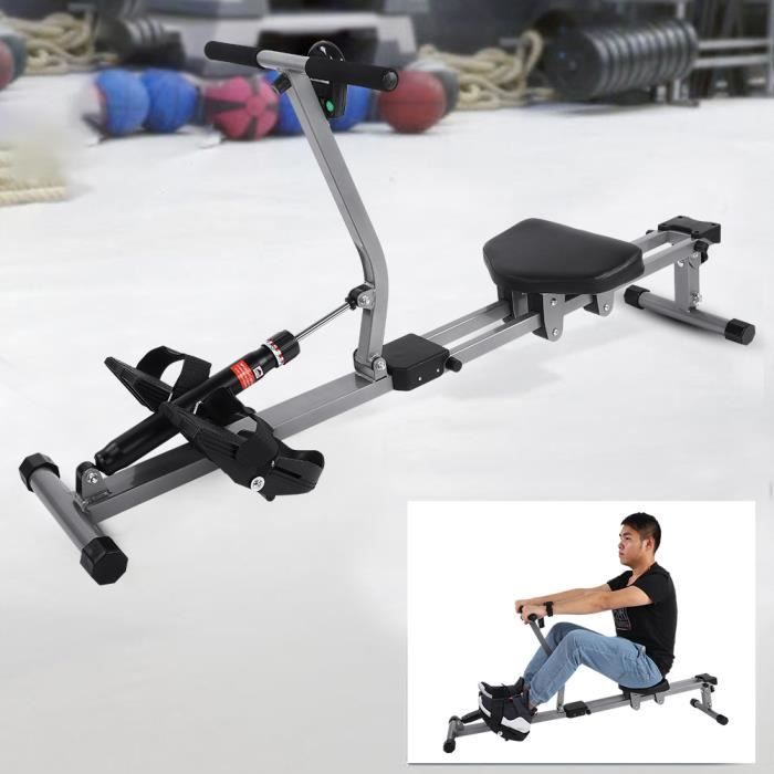 Machine à ramer en acier Cardio Rower Workout Body Training Accessoire de fitness à domicile -XNA
