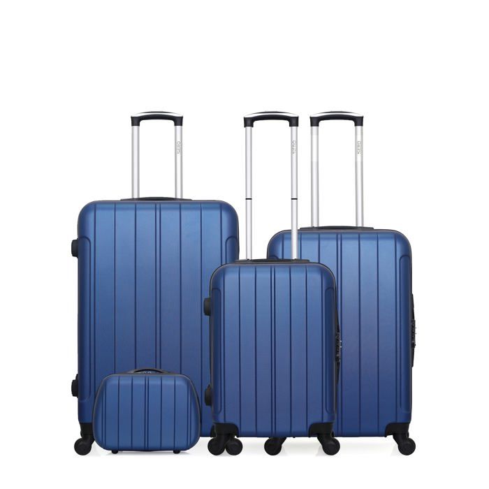 HERO – SET DE 4 VALISES - ABS – 75cm – 4 roues – FOGO-C – MARINE