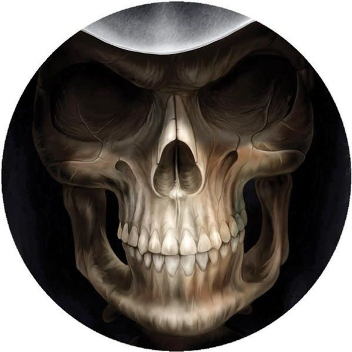 Super FabriqueStickers rétro réfléchissant pour casque de moto tete de mort, un stickers unique pour personnaliser votre casque tout