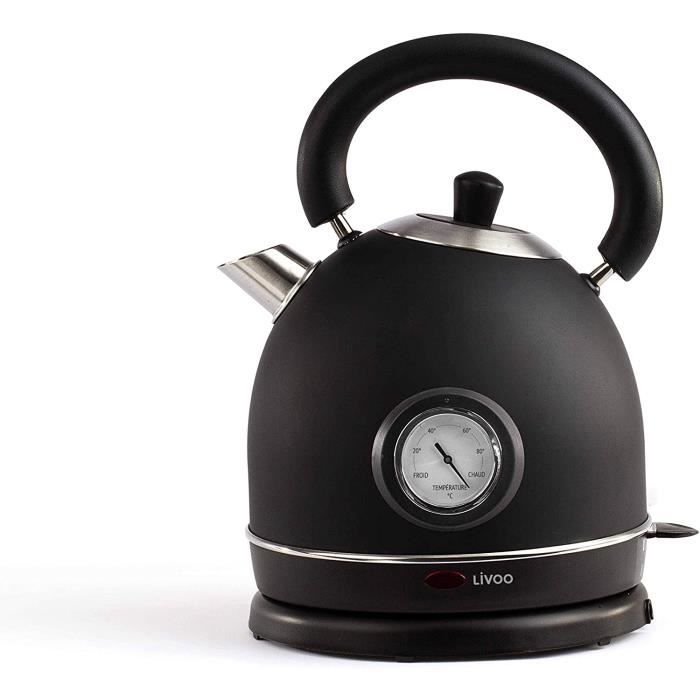 Bouilloire Rétro Vintage themomètre intégré - Capacité 1.8L, Arrêt Automatique, Filtre Anti-calcaire