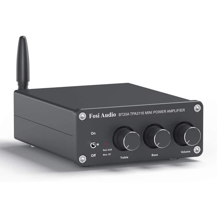 BT20A Bluetooth 5.0 Stéréo Audio Récepteur Amplificateur à 2 Canaux, Mini Hi-Fi Classe D Ampli Intégré 2,0CH pour les Enceintes Dome