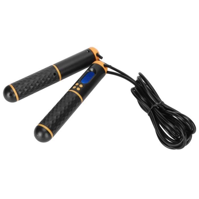 Fdit Cordon à sauter Corde à Sauter de Comptage Électronique Intelligent Équipement de Fitness d'Exercice(Noir + jaune )