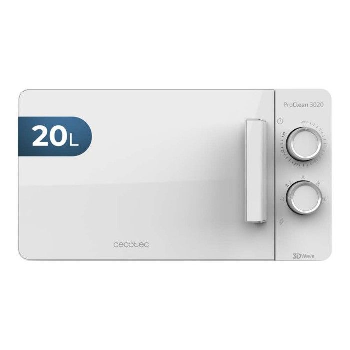 Cecotec Micro-ondes ProClean 3020. Capacité de 20 L, Revêtement Ready2Clean, 700 W de Puissance, 6 Niveaux de Fonctionnement, Minute