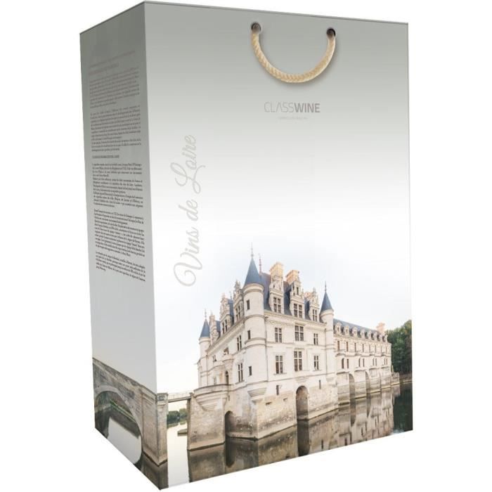 CLASSWINE Pochette pour 2 bouteilles vin de Loire Chenonceau